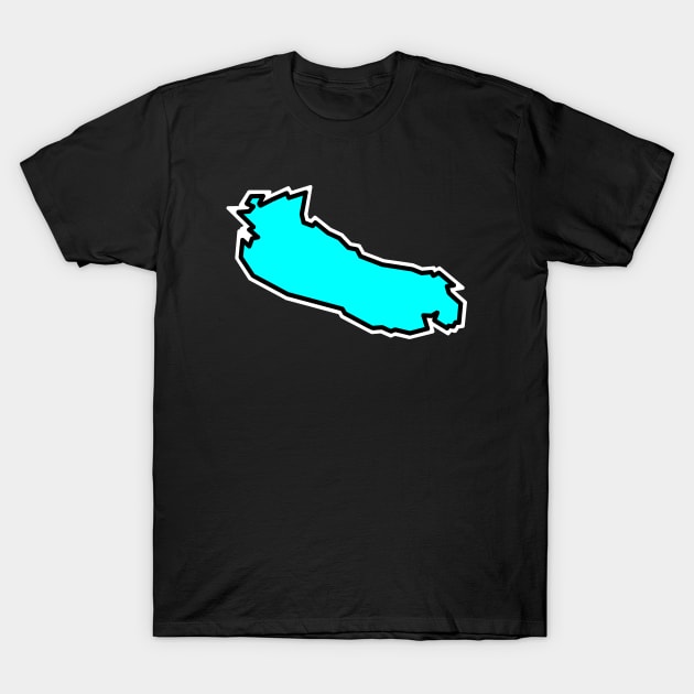 Gabriola Island in a Cool Turquoise Blue Colour - Simple Silhouette - Gabriola Island T-Shirt by City of Islands